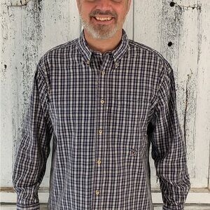 Men's Tommy Hilfiger Navy Checkered Shirt Sz M